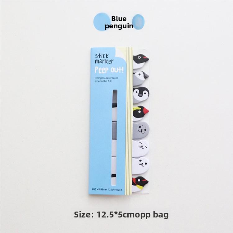 1PCS Cute Stationery Sitting In A Row of Animal Bookmark Sticky Note Message Note N Times Sticky Note Self-adhesive Scrapbook Paper