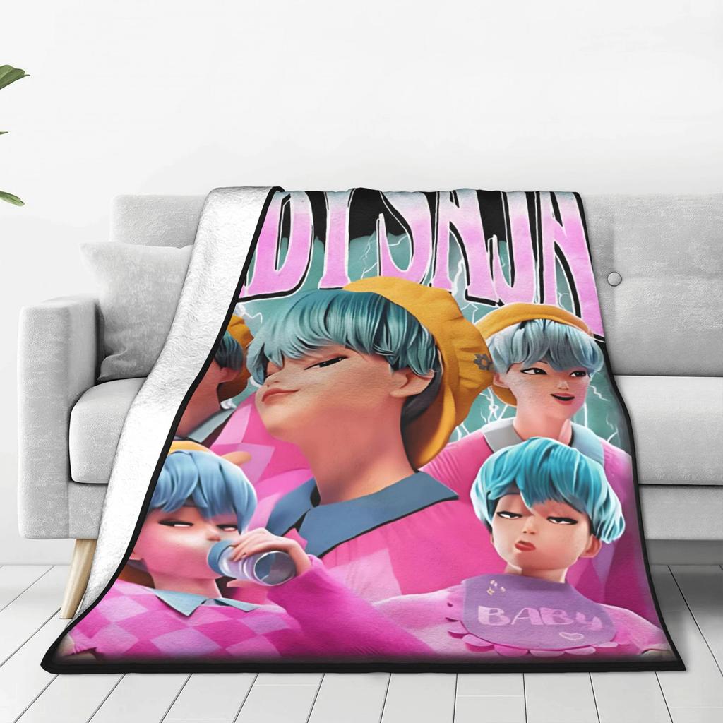 Super Warm BlanketBoy Girl Airplane Travel Saja Boys K Pop Demon Hunters Throw Blanket  Flannel Bedspread For Novelty Bed Cover