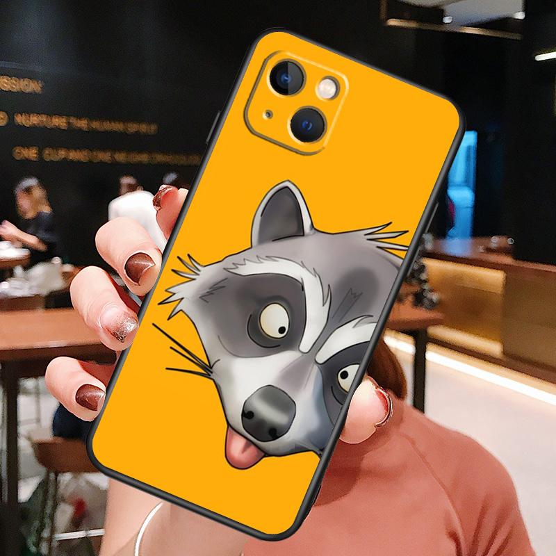 Cute Raccoon Phone Case For iPhone 16 Pro Max 15 14 13 12 11 Pro Max Plus 12 13 Mini XR 16e Funda Cover
