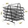 Mesh Desk Organiser 4 Tier Letter Tray Organizer Office Desktop Document Paper File Storage Mesh Filling Collection