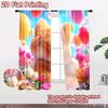 2D flat printing 2pcs Party Curtains Cute Cat Flower Field Easter Digital Printed Polyester Drapes Seasonal Party & Holiday