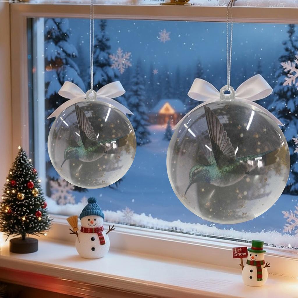 PVC Birds Crystal Glass Ball Christmas Tree Ornaments Bird Christmas Ball Xmas Holiday Home Decor New Year Christmas Decorations