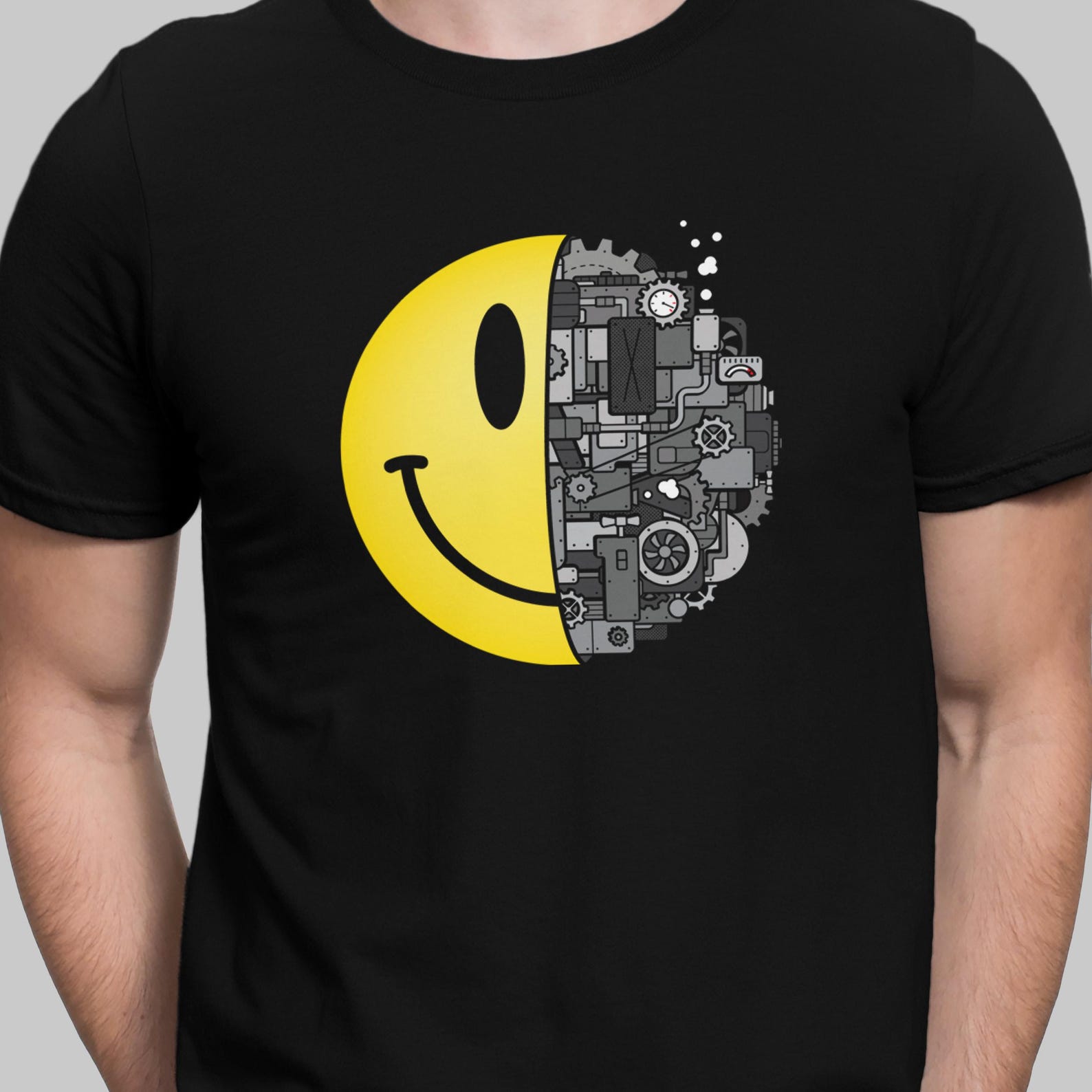 Mechanical Smiley | Engineering Emoji | Unisex t-shirt S