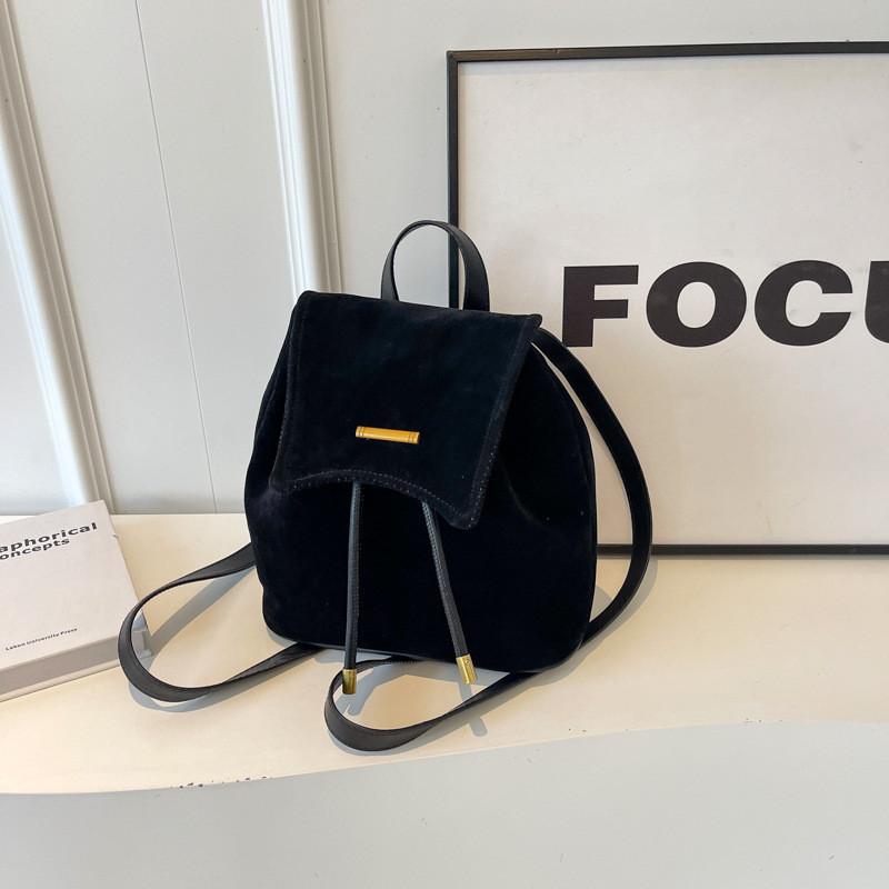 Retro Fashion Bag Women 2023 Fall Winter New Korean Student School Backpack High-end Sense Plaid Mini Backpack чёрный