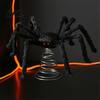 Decorative Spider for Trees Halloween Tree Topper, Spooky Large Black Furry Creative Props Ornament with Spiral Base Home Party Haunted House Supplies