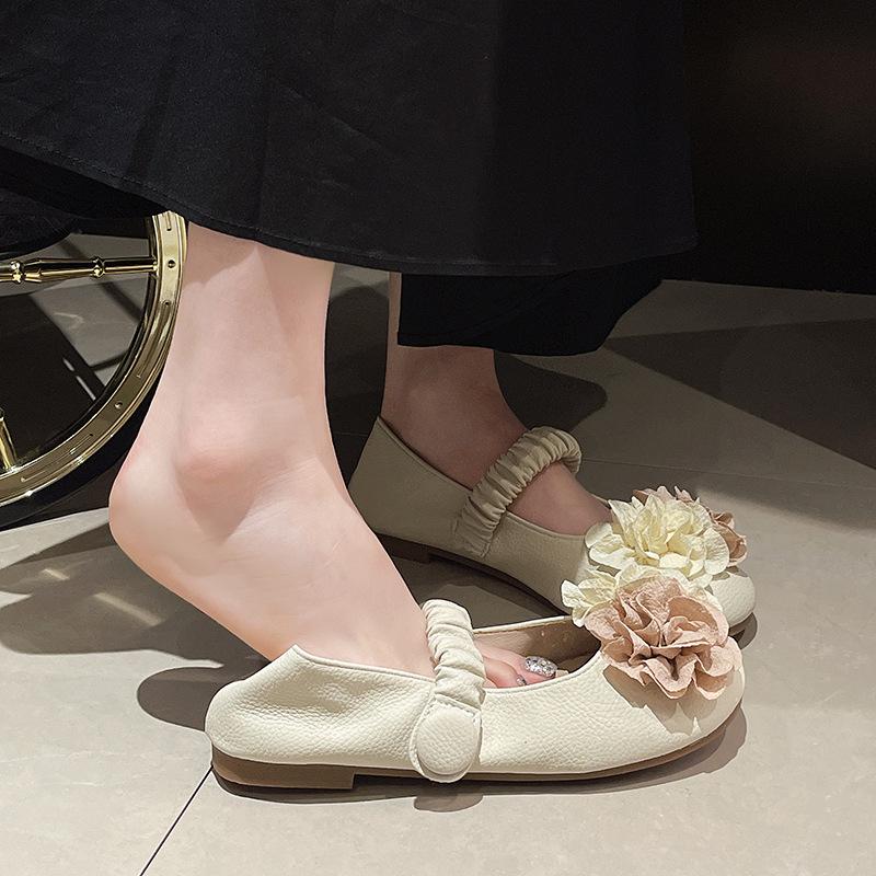 Rundkopf Französisch mit Rock flachsohlige Einzelschuhe Damen 2025 neu Frühling und Herbst Retro kleiner duftender Wind flacher Mund Mary Jane Damenschuh