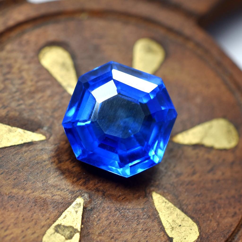 11.25 Ct Natural CERTIFIED Ceylon Sapphire blue SQUARE Shape Loose Gemstone AM-35