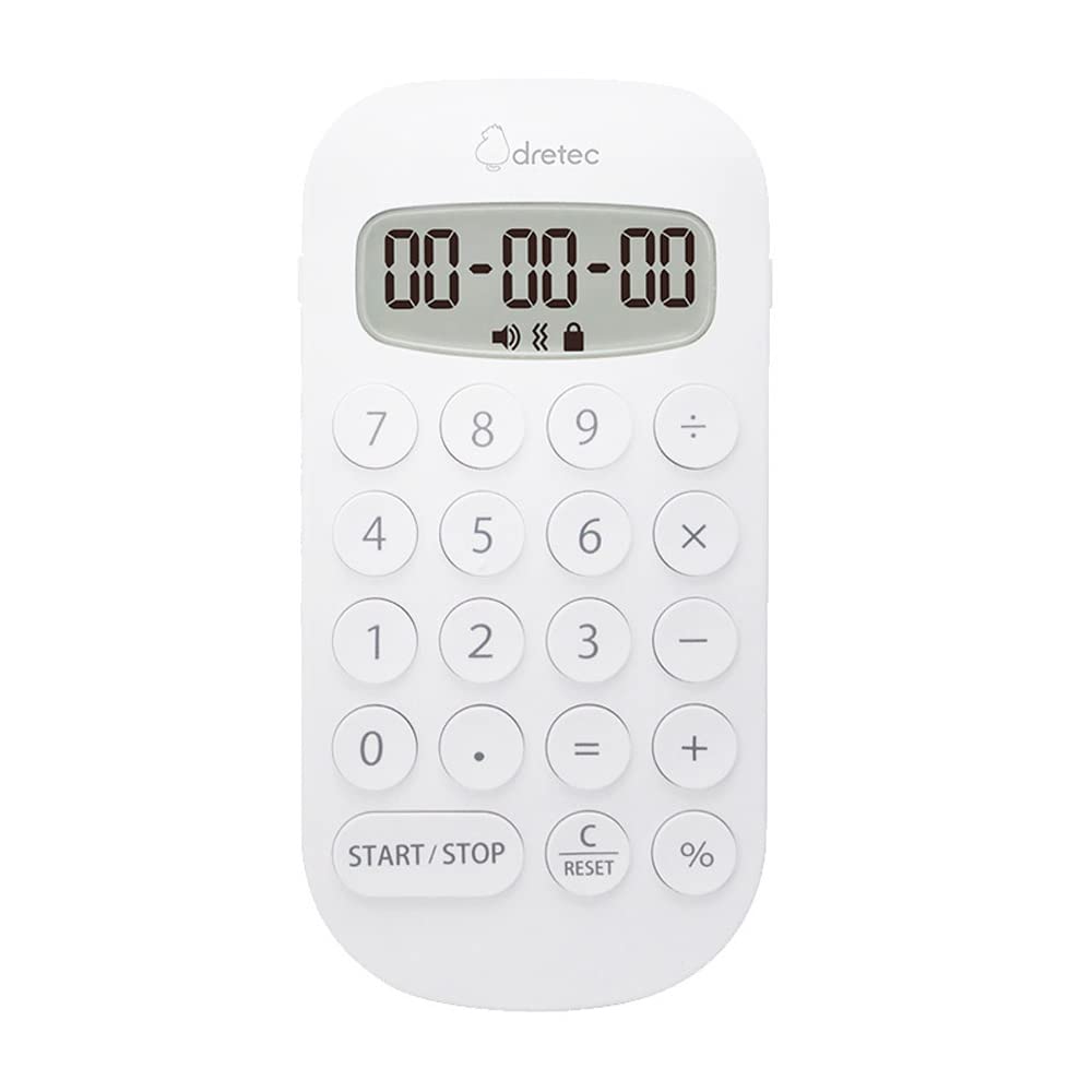 Doretec Calculator with Vibration Alarm and Vibration Switching Includes Neck Strap CL-133WT Clock-equipped Timer, Alarm, + Vibration, Functions,
