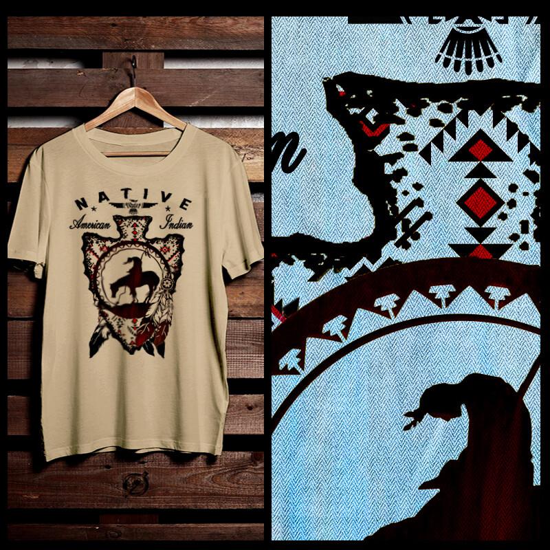 Native American  Indian Warrior Arrow tomahawk Indigenous Horseback tee Unisex T-Shirt S