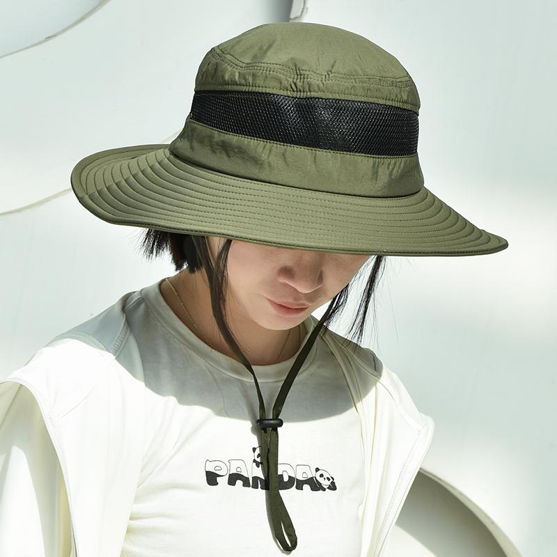 Unisex Breathable Mesh Panel Bucket Hat, Spring Summer UV Protection Sun Hat, Lightweight Outdoor Cap for Work Travel Hiking