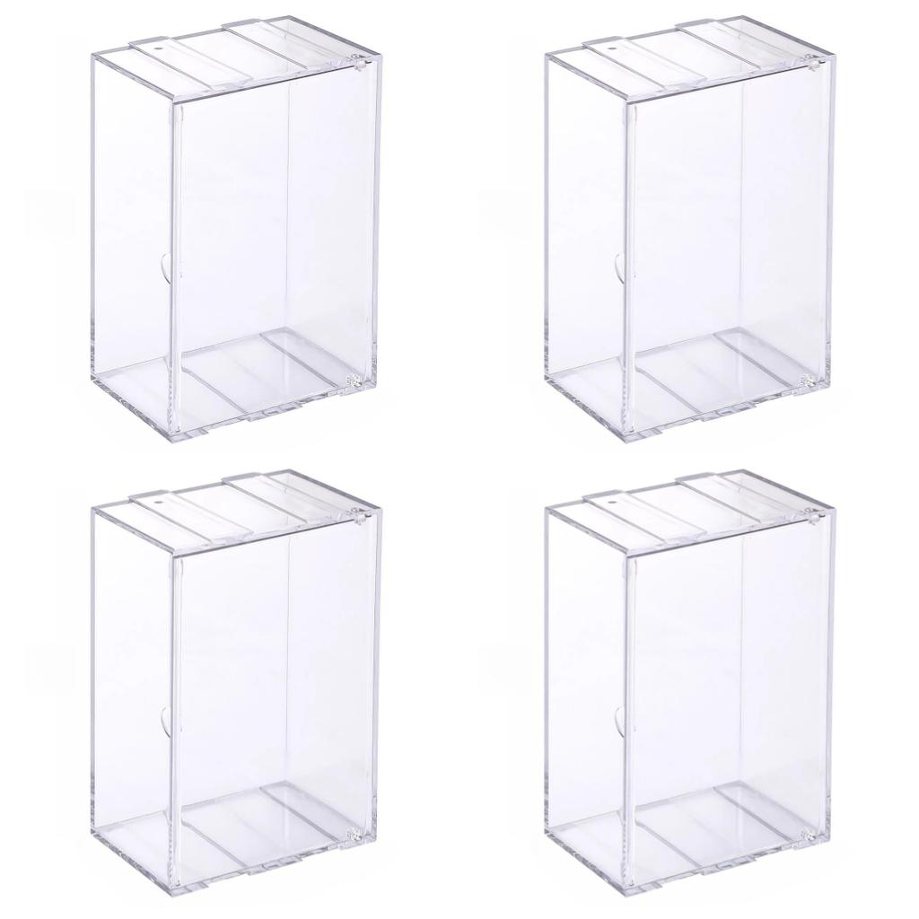 4 Pack 17cm/6.69Inch Acrylic Storage Display Case for Labubu Dustproof Stackable Protective Cover Doll Collectors Displaying Box
