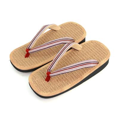 Takeharu Hemp Geta Made In Assorted Striped Sponge Women's Sandals, Japan, Sizes, Square, Medium, Pattern,