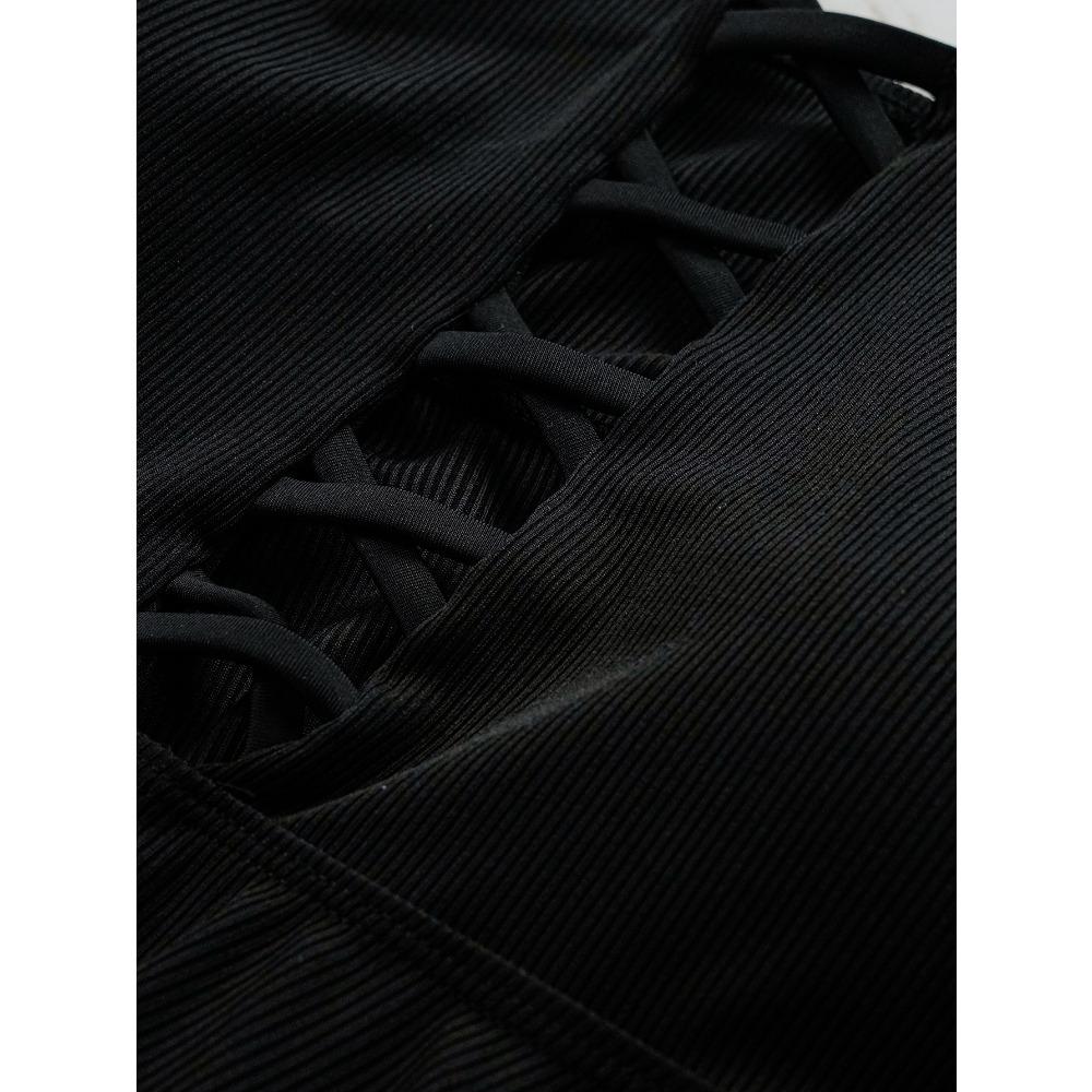 Stor størrelse Sexy ryggløst skjørt Delt badedrakt for kvinner for å gå opp i vekt og øke konservativ hurtigtørkende badedrakt