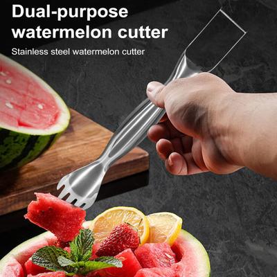 Taglia anguria in acciaio inox 2 in 1, taglia frutta, forchetta, affetta anguria, strumento di taglio efficiente per feste in campeggio