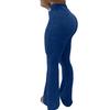 Yoga Pants Women Wide Leg Casual Trousers Elastic High Waist Hip-Hugging Style Solid Color Ribbed Fitness Pants