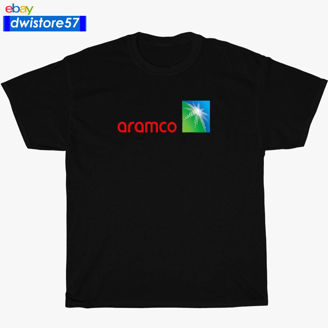 New Shirt Aramco Oil Racing Team Logo Black/Navy/White/Grey Men s T-Shirt S-5XL XL