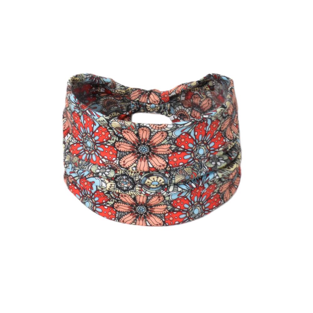 Women's Paisley Sport Yoga Headband - Sweat-Absorbing, Elastic Cotton, Bohemian Style