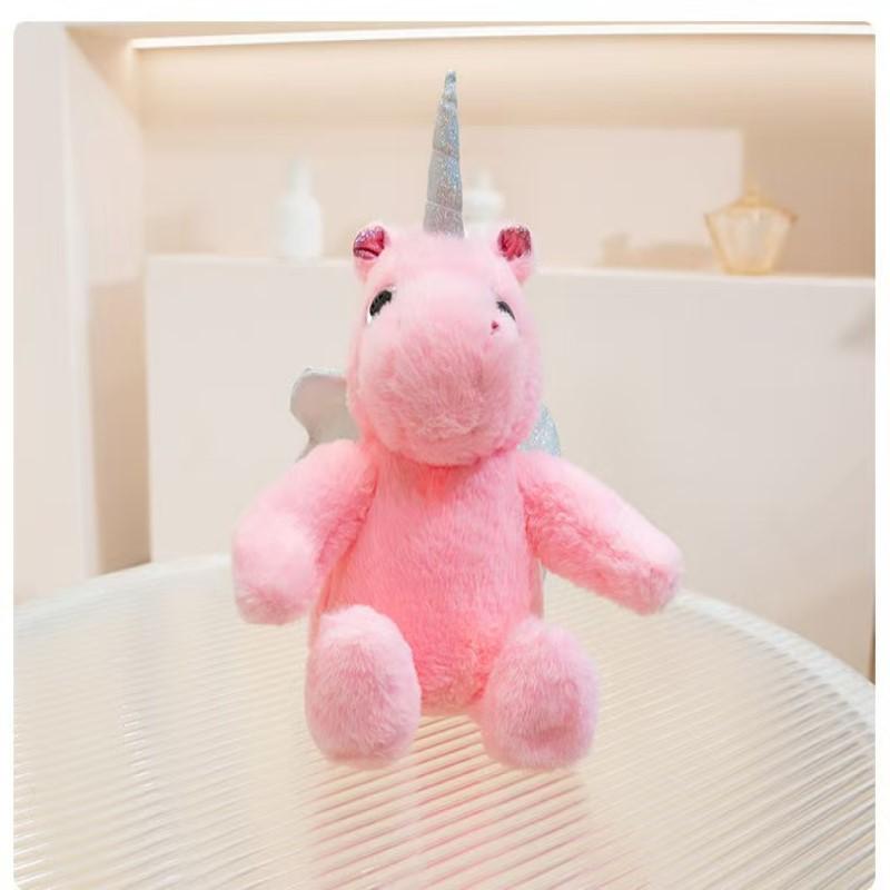 25cm Simulated Luminous Unicorn Plush Toy Filled with Plush Toys, Figurine Dolls, Cartoon Anime Cute Gifts, Children's Fun Dolls