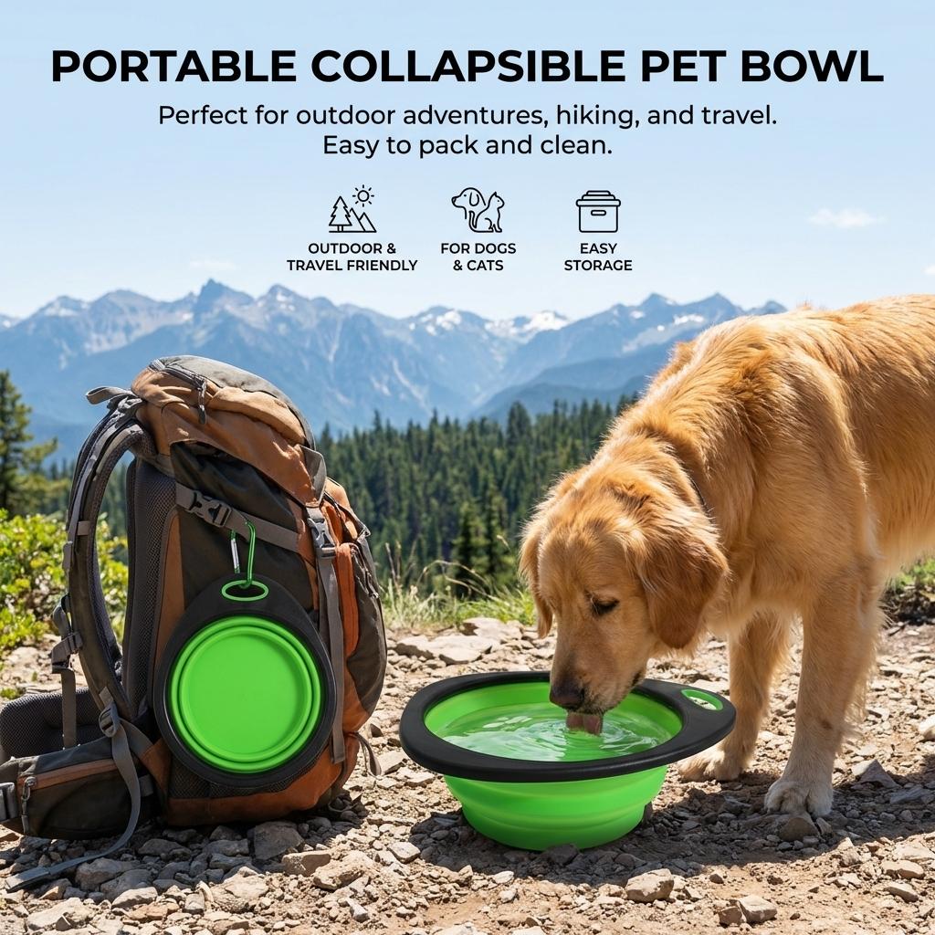 Food Grade Collapsible Pet Bowl Foldable Portable Water and Food Dish with Anti Slip Base for Travel Camping Dogs Cats