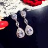 Große Wassertropfen 5A Zirkonia Ohrringe für Damen Sterling Silber für Mädchen Geburtstagsgeschenk