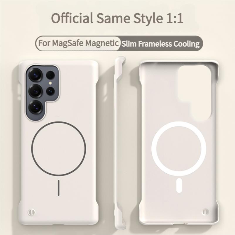 Slim Frameless Matte PC For Magsafe Case For Samsung S26 S25 Edge S24 FE S23 S22 Ultra Plus A56 16 Cooling Magnetic Charge Cover