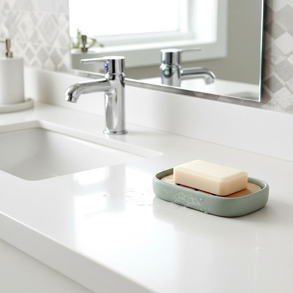 Soap Dish Holder Bamboo Mat Bathroom Soap Stand