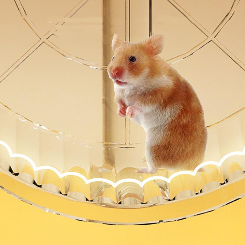 Kołowrotek dla chomika Kołowrotek do ćwiczeń dla chomika Akrylowy Przezroczysty Zapobiegający poślizgowi Wszechstronny Łatwy do czyszczenia Ze stojakiem do klatki chomika