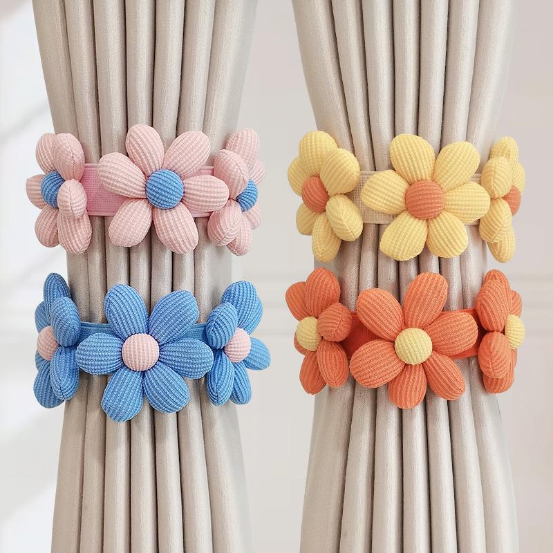 

Flower Tassel Curtain Tieback Japanese Style Woven Curtain Drawstring Rope
