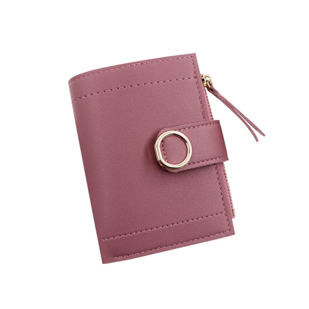 PU Leather Women Wallet Large Capacity Zipper Short Purses Wear-resistant Multiple Card Slots Card Holder For Girls Women's