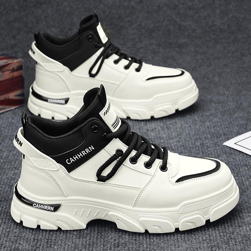 Men's High-Top Autumn 2025 British Workwear & Sports Boots – Trendy, Fleece-Lined, Winter Cotton Shoes