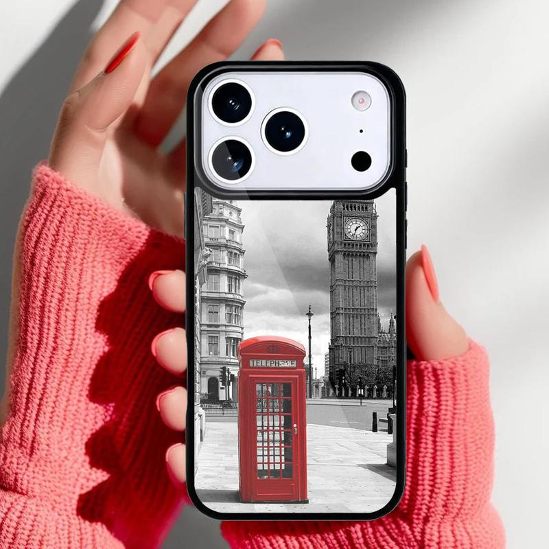 London Red Telephone Bus Big Ben Phone Case for iPhone 17 16 15 14 13 Pro Max Back Cover for 12 11 Pro Coque