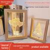 Rechargeable Solid Wood Photo Frame Night Light with Three-Color Options for Home Use and DIY Customization