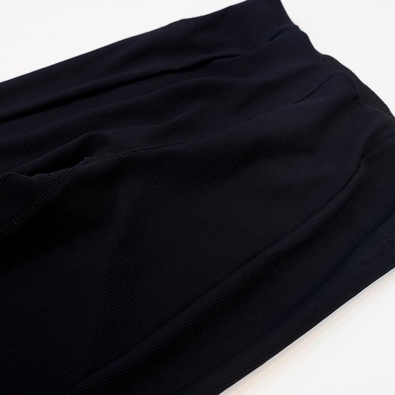 Dámské žebrované kalhoty na jógu s vysokým pasem a rozšířenými nohavicemi se zipem na lemu - Pohodlný a elastický střih