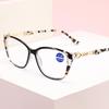 Leopard Patterned Reading Glasses Rectangular Anti Blue Light Metal Accessories Presbyopia Glasses Durable Hinge Reading Glasses