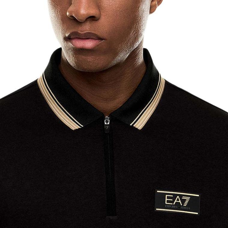 Emporio Armani EA7 Color Block Trim Half Zip Polo Shirt Men tops 7M001333-AF13739-UC001