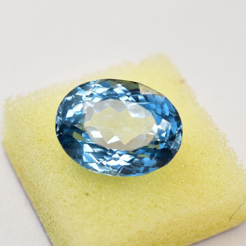Natural Blue Aquamarine Loose Gemstone 16.25 Ct Oval Cut for Him/Her for Jewelry Making and Crafts