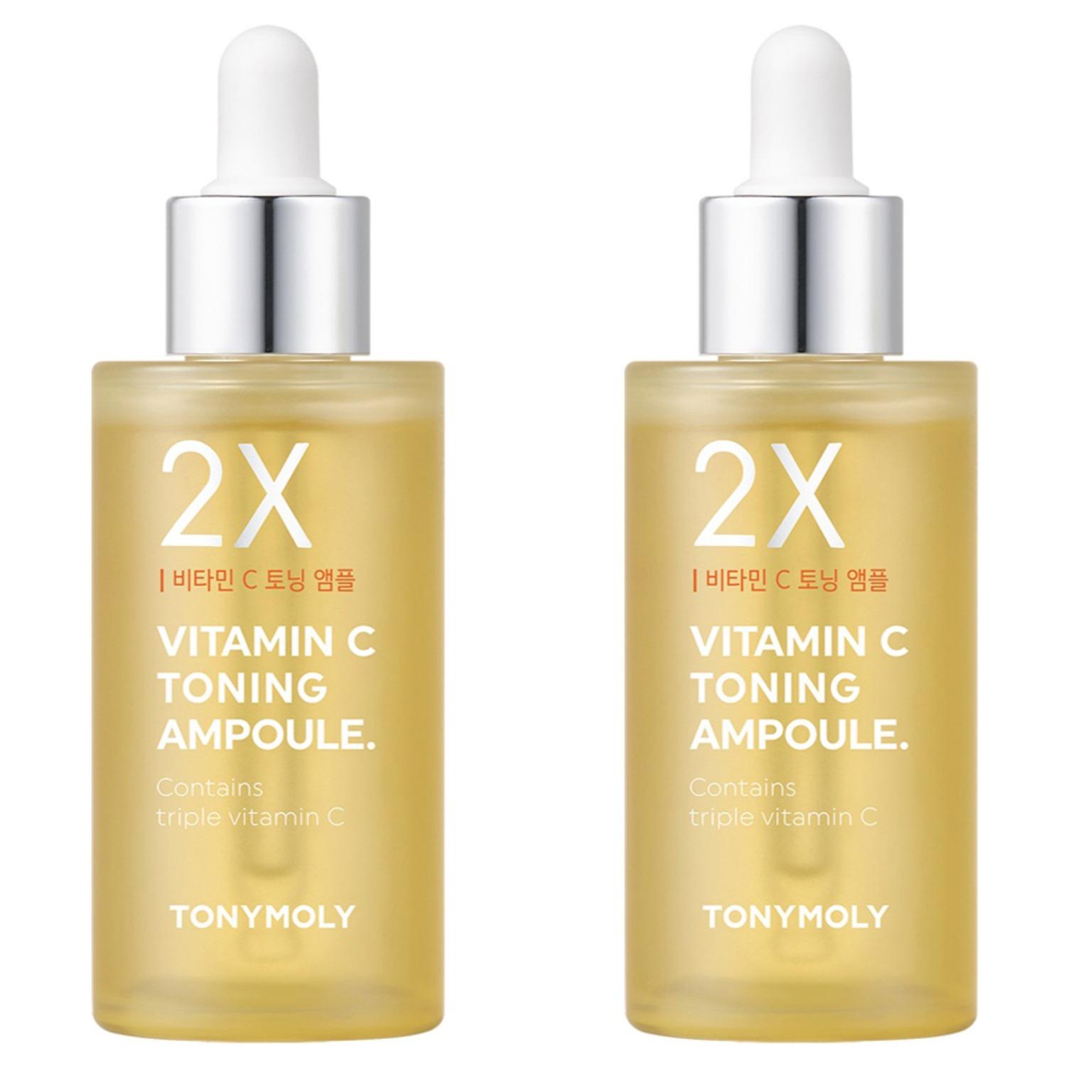 TONYMOLY 2X Vitamin C Toning Ampoule Brightening & Radiance Care 50ml x2