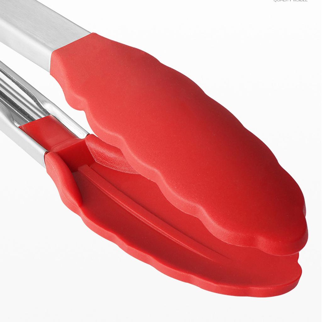 Silicone Food Tong Multipurpose Easy to Clean Kitchen Utensil for BBQ Steak Bread Meat Buffet Self Service