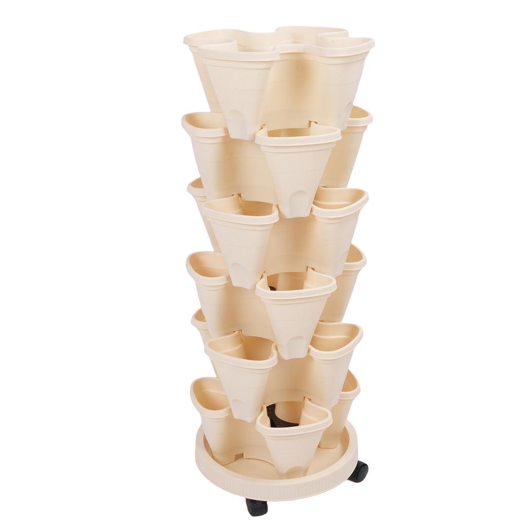 Ghiveci de flori stivuibil cu strat multiplu, impermeabil, care economisește spațiu, stabil, jardinieră verticală pentru casă