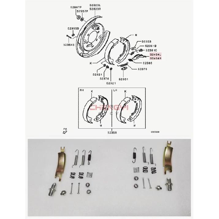 1PCS Rear Hand Brake Repair Kit Fit For Pajero Montero Shogun K96W KH6W KG5W V43W V65W V73W V75W V87W V93W MB858542 MB858543