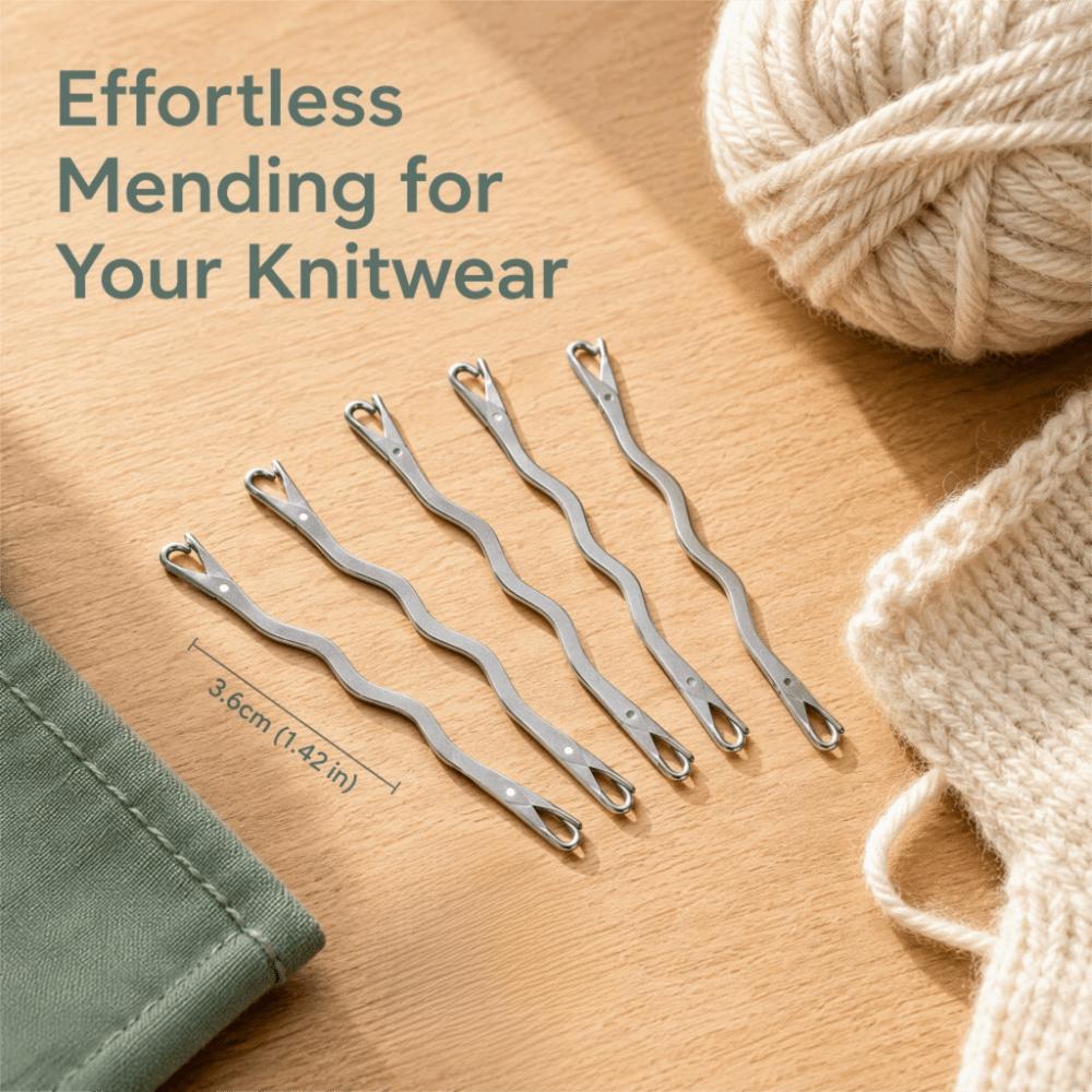 5Pcs Stainless Steel Latch Hook Tool Double-Ended Knitting Needles  Knitting Use