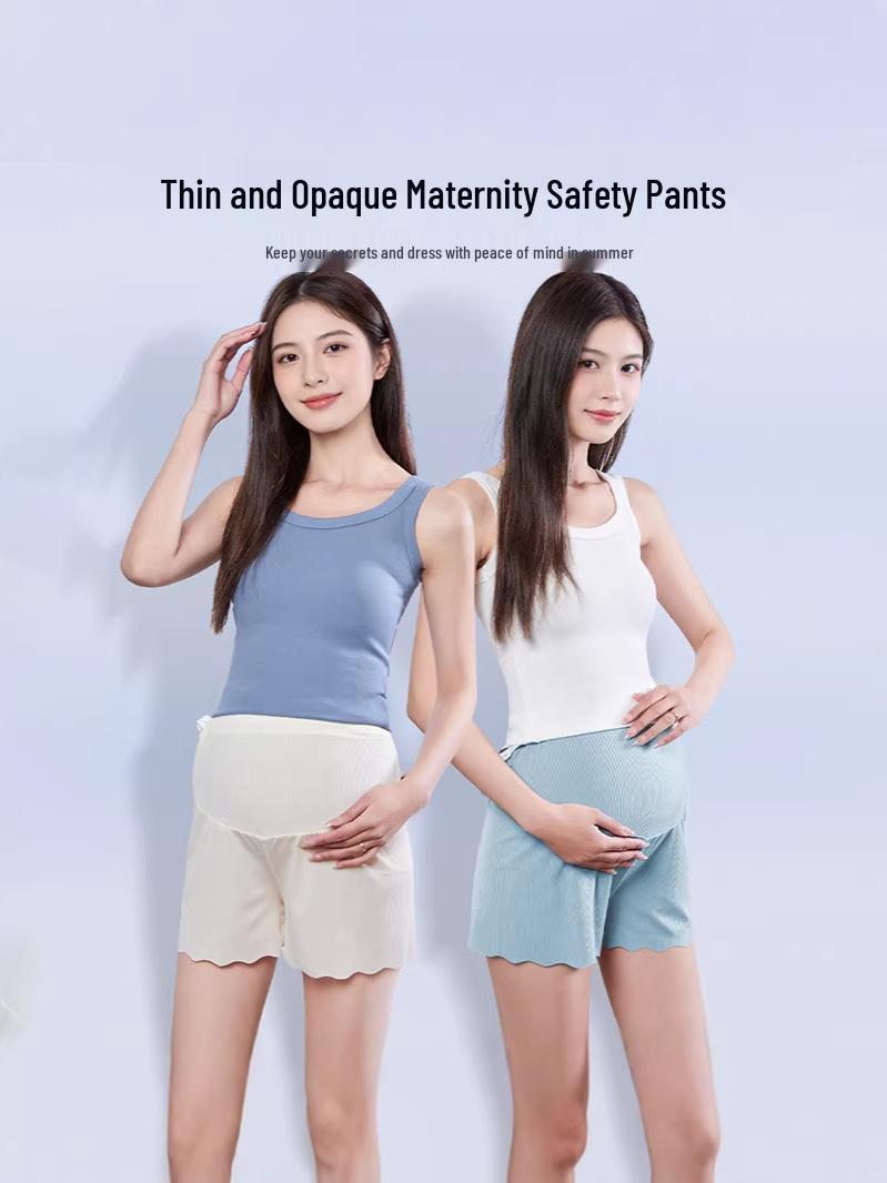 

Ice Silk Maternity Pants: Lightweight, Loose, Anti-Exposure Shorts with Belly Support L (recommended 110-130 lbs) абрикосовый