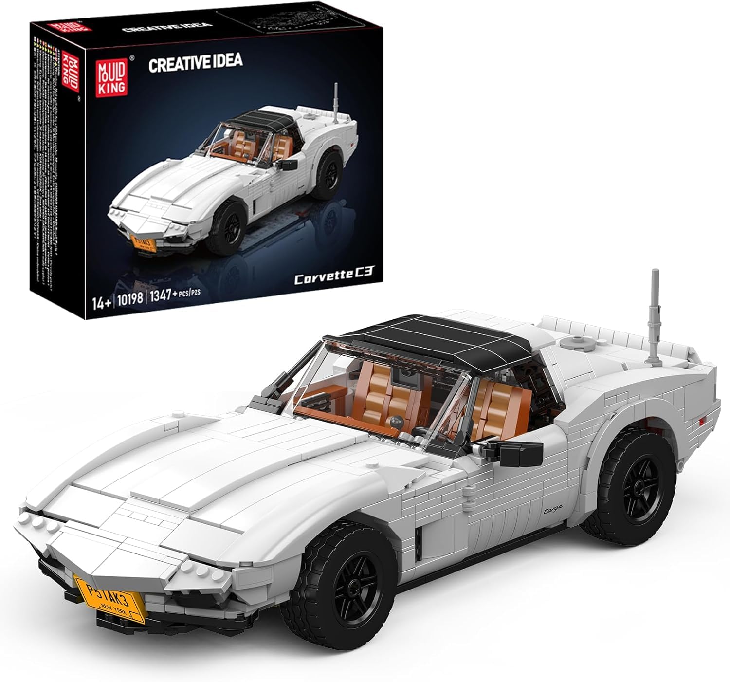 

Mould King 10198 Technic Super Sports Car Building Block Set (Static, 1347+ Pieces) - Sports Car Model for Adults and Teens