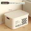 Rectangular Plastic Storage Box with Lid - Home Organizer for Snacks and Sundries
