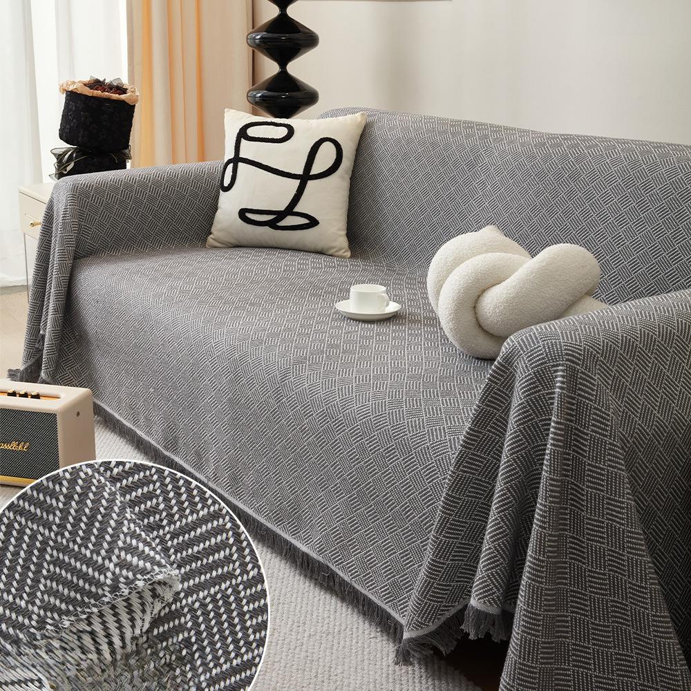 Sofa Towel Cover Cloth Ins Style Double-Sided Available Cotton Yarn Chenille Simple One-Piece Sofa Cushion Cover Towel All Wrapped Cover Cover