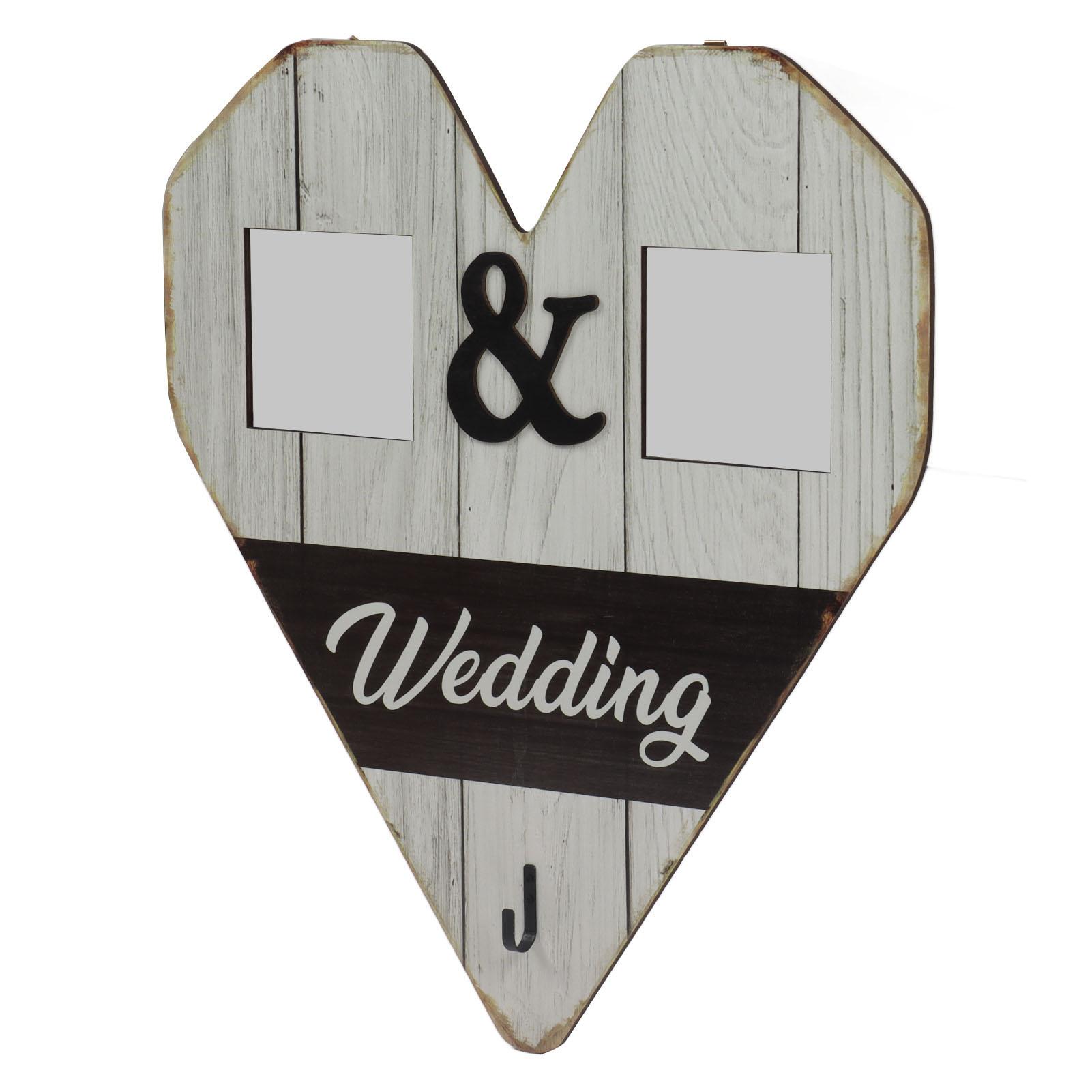 

Wood Wedding Picture Frame Key Hook Wall Hanging Decoration Love Gifts Photo Holder
