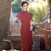 Red national style, new Chinese Suzhou long cheongsam, improved young 1011 new women's high-end sense, daily wear