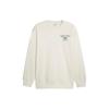 Puma Classics Cafe Crew Sweatshirt mit Buchstabenstickerei Herren Sweatshirt Hellbeige 626321-90