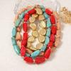 European American Light Luxury Simple Colorful Beaded Necklace High Grade Multi Layer Stackable Retro Literary Jewelry For Women