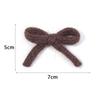6pcs/lot New 5X7cm Knitted Bows Candy-colored Handmade Cotton Bowknot Bow Hair Clip for DIY Clothing Shoes Hats Accessories